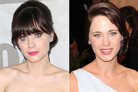 zooey deschanel sans bangs.